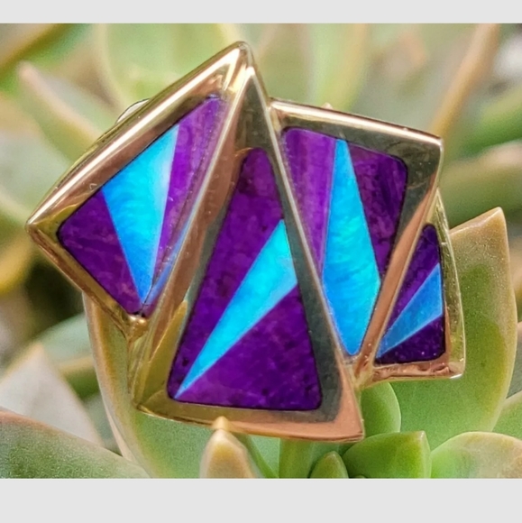 14k Gold Ring Opal Sugilite Native American  21gm - Picture 4 of 12